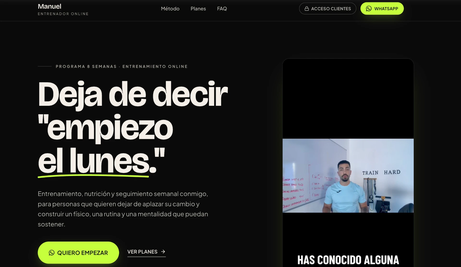 Captura de la web de Manuel (manuelqfit.com)